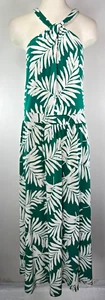 Abito Torrid Halter nuovo con etichetta - taglia 4/4X/26 - motivo verde e bianco - Foto 1 di 13