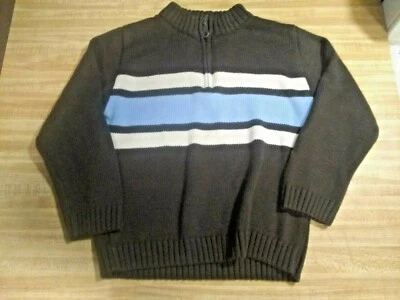 Arizona Boy Size Large 6-7 100% Acrylic Long Sleeve Brown/Blue/Off White Sweater - Image 1 of 2