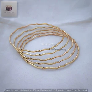 Squiggle Bangle, New Design Handmade Bracelet 5 Pcs Brass Jewelry Gift for Women - Photo 1 sur 3