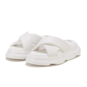 ROLLIE NATION Porto Cross Slide White Leather Size 40 NEW Chunky Comfort - Picture 1 of 10