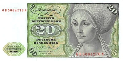 Germany  20  Deutsche Mark  2.1.1970  Series  GB-N  Uncirculated Banknote G15 - Image 1 of 2