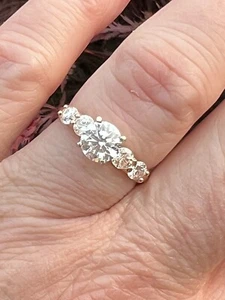 1.62 Ct 14K Rose Gold Lab Grown Diamond Engagement Ring 1.07 Ct Center - Picture 1 of 10