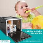 Refrigerator Food Transparent Storage Box With Combination Medicine Lock S0D4