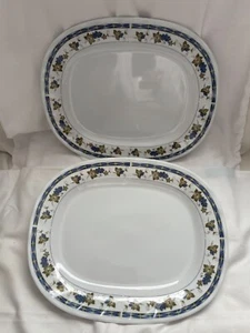Set of 2 Melamine Ware Grapes W/leaves And Vines Serving Platter - Picture 1 of 4