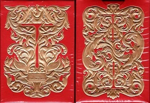Luxury Sword T (Red) Playing Cards by TCC, For Collectors, Golden & Emboss! - Picture 1 of 6
