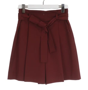 COP COPINE Osaka Bermuda Shorts Women's (EU) 38 Pleated Belted Burgundy - Picture 1 of 8