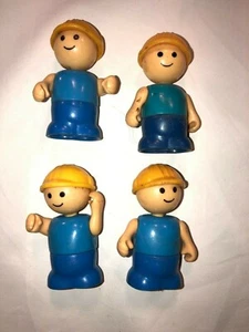 De colección Little People Construction Workers qty 4 sombreros amarillos 2 tonos de azul - Imagen 1 de 5