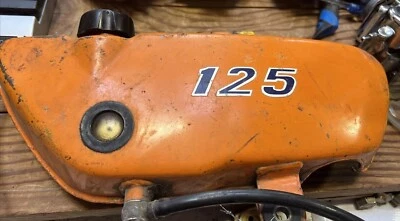 Kawasaki F6A 1972 tanque de aceite naranja 125 cc motocicleta enduro japonesa #2178 Foto 1 de 4