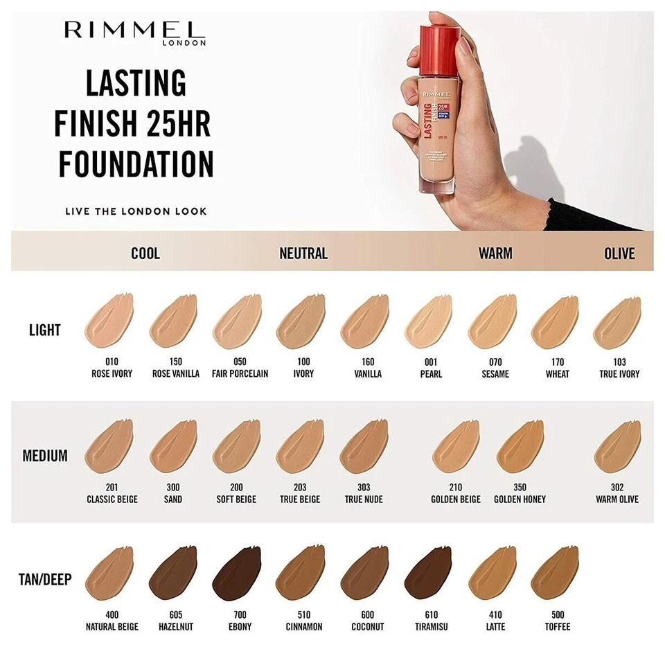 Rimmel Lasting Finish 25Hr Foundation with Comfort Serum ~ Choose Your Shade - Image 1 of 1