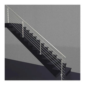 Edelstahl Geländer Treppe Handlauf 6 Traversen aufgesetzte Montage 500-20000mm - Bild 1 von 2