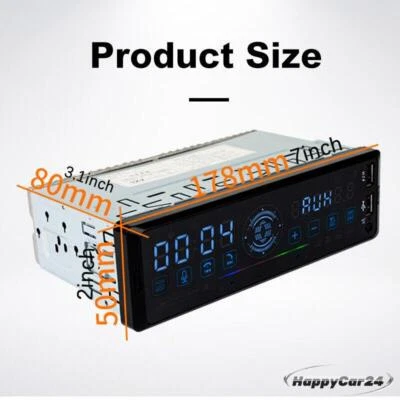 Single 1 DIN 6.5" Car Stereo Radio Touch Gesture Screen Bluetooth USB MP3 Player - Image 1 of 4