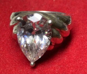 Vintage Sterling Silber Kristall Ring gestempelt "STER", 10g, Gr. 5 - Bild 1 von 5