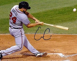 EVAN GATTIS ATLANTA BRAVES ACTION SIGNED 8x10 - Picture 1 of 1
