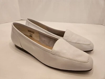 Enzo Angiolini Gently Pre-Owned Liberty Off-White Italian Leather Loafers 7M $20 Foto 1 de 4