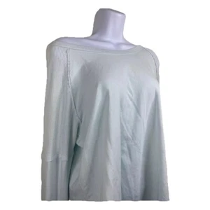 Athleticwear hellblaues Baumwoll-Sweatshirt mit weitem Ausschnitt Damengröße Large - Bild 1 von 12