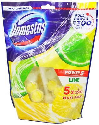 5 Stück Domestos WC-Duftspüler ZITRONE 55g Lemon Lime WC-Einhänger WC-Stein - Bild 1 von 4