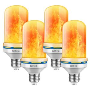 Flame Light Bulb (4 Pack) | LED Flame Effect Light Bulbs 5 Watt 150 Lumens