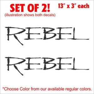 Rebel Car/Truck Setof2 Decals Stickers (13.5"x3") WOW! - Picture 1 of 1