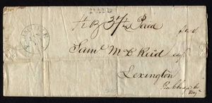 1829 Farmville VA Stampless Folded Letter – PAID Handstamp, Estate Legal Content - Picture 1 of 5