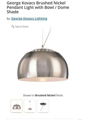 Lámpara Colgante Níquel Cepillado 150w George Kovacs 13" Ancho Foto 1 de 4