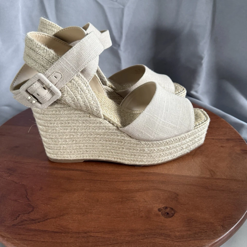 Sam Edelman Vada Alpargata Cuña Lino Natural Mujer Tallas 11/NUEVA con Caja Foto 1 de 4