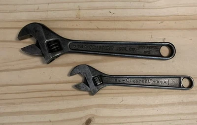 2 винтажных гаечных ключа Crescent 8 дюймов и 10 дюймов - Изображение 1 из 3