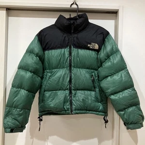 Super Classic North Face Nuptse Down Jacket Rare Color Extremely Warm Green - Picture 1 of 10