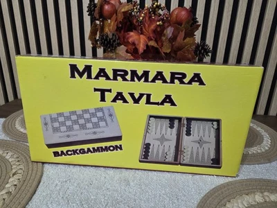 BACKGAMMON TAVLA CHECKERS DRAUGHTS SET LARGE WOODEN FOLDABLE TRADITIONAL XXL UK - Image 1 of 4