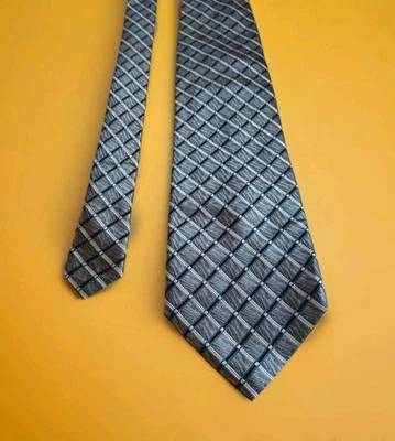 Valerio Garati Handmade Italian Silk Necktie Gold & Black Textured Criss... - Image 1 of 4