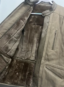 Jacket Men Tanatar XLarge Convertible-Vest Size 54 Shearling Faux-Leather Zipper - Picture 1 of 20