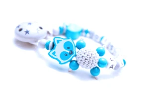 ☆ Schnullerkette mit Namen Junge ★kleines Wunder der Welt ☆ Fuchs ★ Babygeschenk - Bild 1 von 5