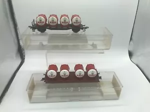 FLEISCHMANN HO 5229 & 5231 EKU BEER CONTAINER WAGONS BOXED. VGC - Picture 1 of 12