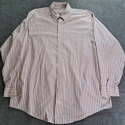 Brooks Brothers Dress Shirt Mens 18 6/7 Red White Long Sleeve Button Down Read - Image 1 of 4