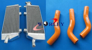 Aluminum Radiator&ORANGE hose FOR KTM 250/450/505 SX-F/SXF 2007 2008 2009 2010 - Foto 1 di 9