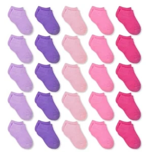 25 Pairs Baby Toddler 0 - 12 Months Ankle Socks Pink And Purple - Picture 1 of 8