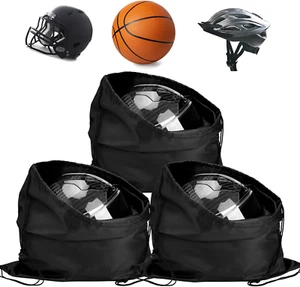 3 Pcs Lightweight Motorcycle Helmet Bag Drawstring Helmet Backpack Compact Stora - Picture 1 of 7