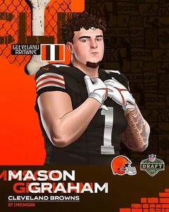 Foto de fútbol americano de la NFL Mason Graham Draft Day Collage Cleveland Browns 8x10 - Imagen 1 de 1