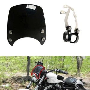 39mm Gloss Black Windshield Windscreen for Sportster XL883 XL1200 2004-2019 CT - Picture 1 of 8