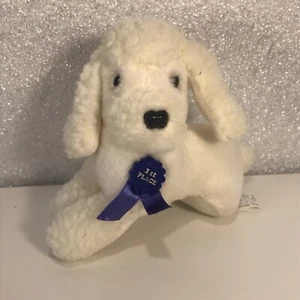 Vintage KENNEL KUDDLEES 5" Poodle Puppy Ribbon Dog Mini Plush - Picture 1 of 3