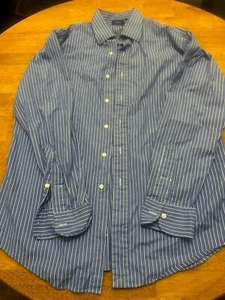 Polo Ralph Lauren Curham "Classic Fit" Long Seeve Button-Up Shirt Blue Large - Foto 1 di 6