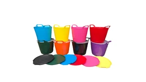 messy play tub colourful 26l flexi with coloured lid toys games art & craft kids - Picture 1 of 16