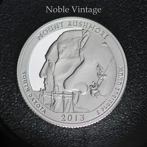 2013 S Silver Proof Mount Rushmore ATB Quarter -90% Silver - Light Toning -Lot A - Picture 1 of 2