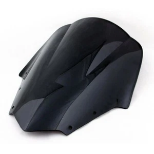 Black Double Bubble Windshield Shield ABS For Yamaha FZ1 FZ1S FAZER 2006-2015  - Picture 1 of 3