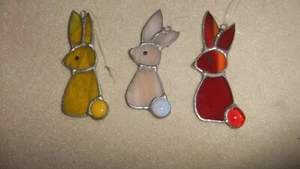 3er Set kleine niedliche Anhänger "HÄSCHEN",Tiffany, Handarbeit,OSTERdeko - Bild 1 von 1