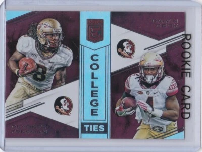 DALVIN COOK ROOKIE CARD Elite College Ties FSU 2017 Football RC DEVONTA FREEMAN - Image 1 of 2