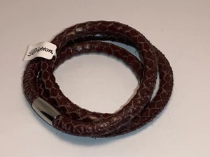 🌸Brighton Woodstock Triple Brown Leather Magnetic Bracelet(B7) NWT 🌸 - Picture 1 of 7