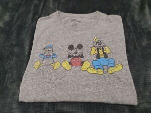 Disney Donald, Mickey, Goofy, Gray Hear No See No Speak No Evil Tshirt SZ M