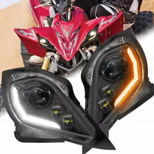 LED Headlights Set For 2006-22 YAMAHA RAPTOR YFZ 450 700R YFM 250 350 700 LIGHTS - Bild 1 von 12