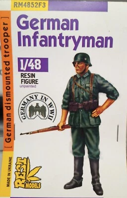 MODELLISMO- WWII German Infantryman (dismounted trooper) - REST 1/48 scale - Immagine 1 di 2