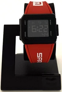 SANDA MEN'S BLACK DIGITAL WATCH WITH RED BAND 9003 - Picture 1 of 6